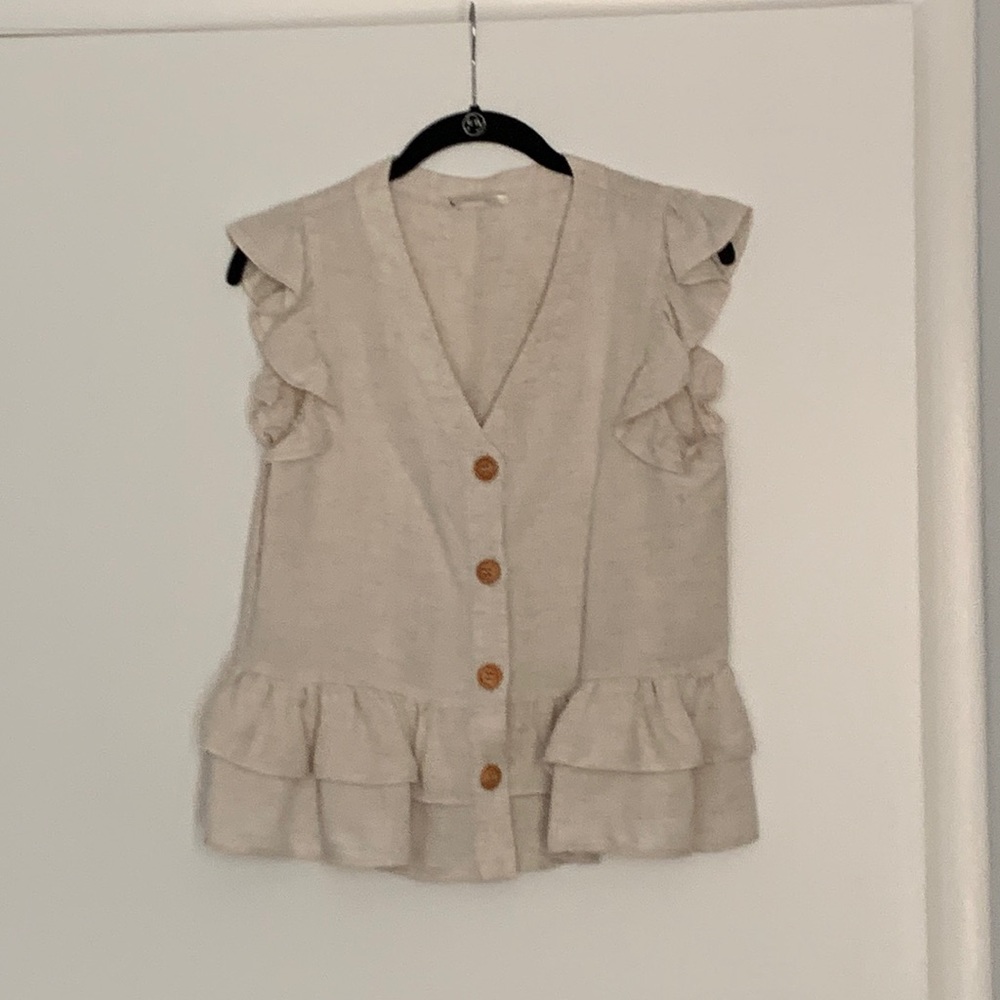 Jessy B Linen Flutter Top - image 4